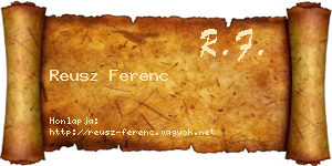 Reusz Ferenc névjegykártya